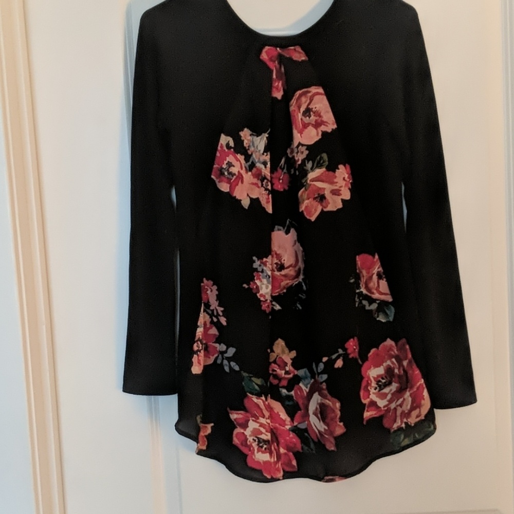 Black sweater with floral back